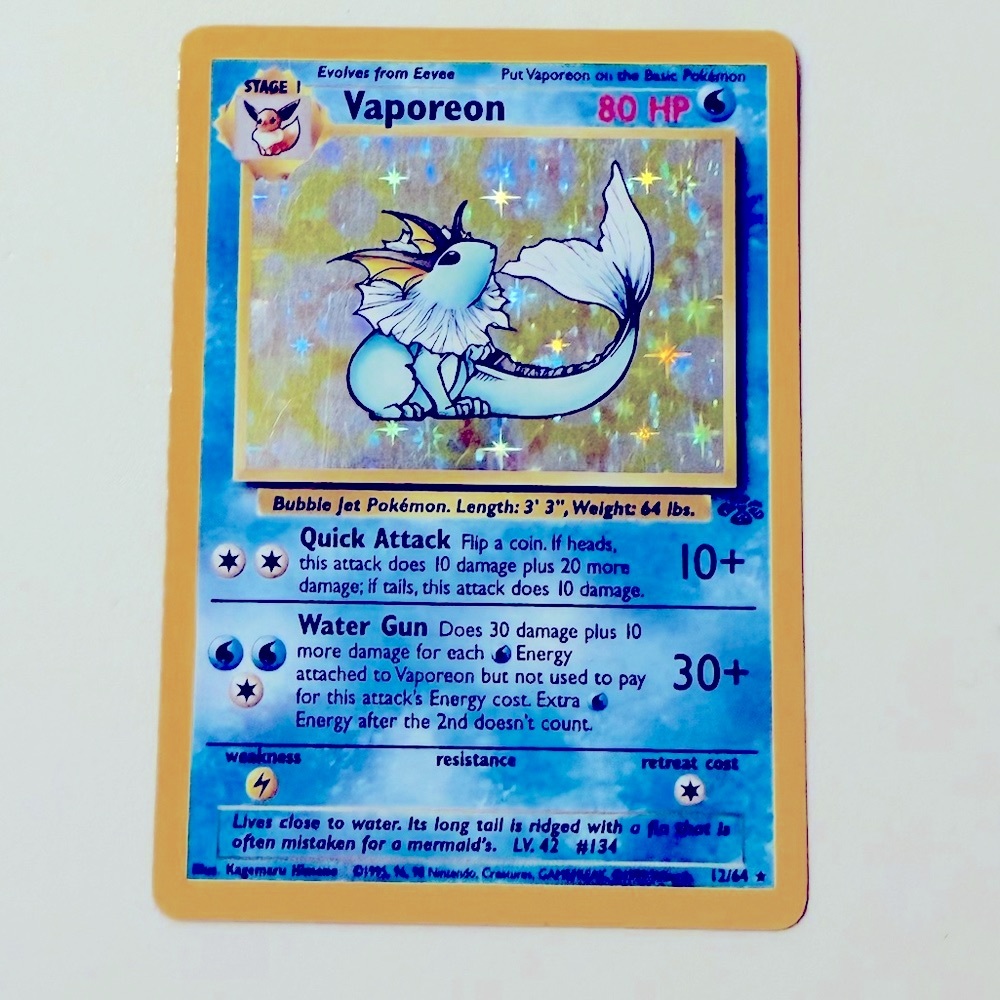 Vaporeon 12/64 Pokémon Jungle WOTC Pokémon Card